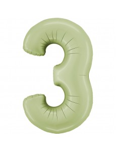 Balão Número 3 Verde Pastel